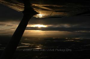 In flight sunset - Petaluma, Ca.