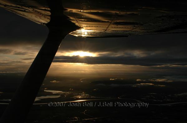 In flight sunset - Petaluma, Ca.